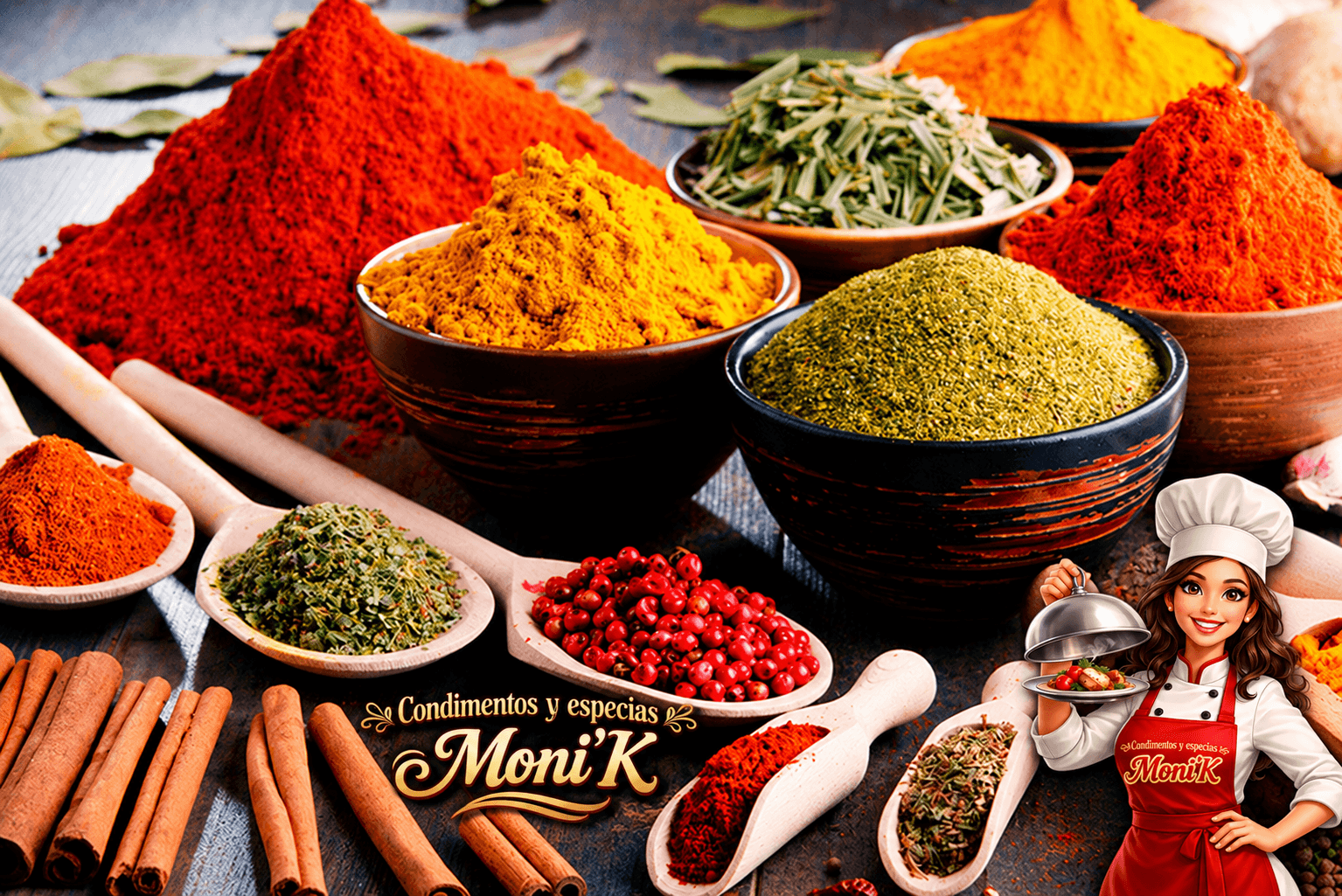 Especias y chef de Condimentos Moni'K